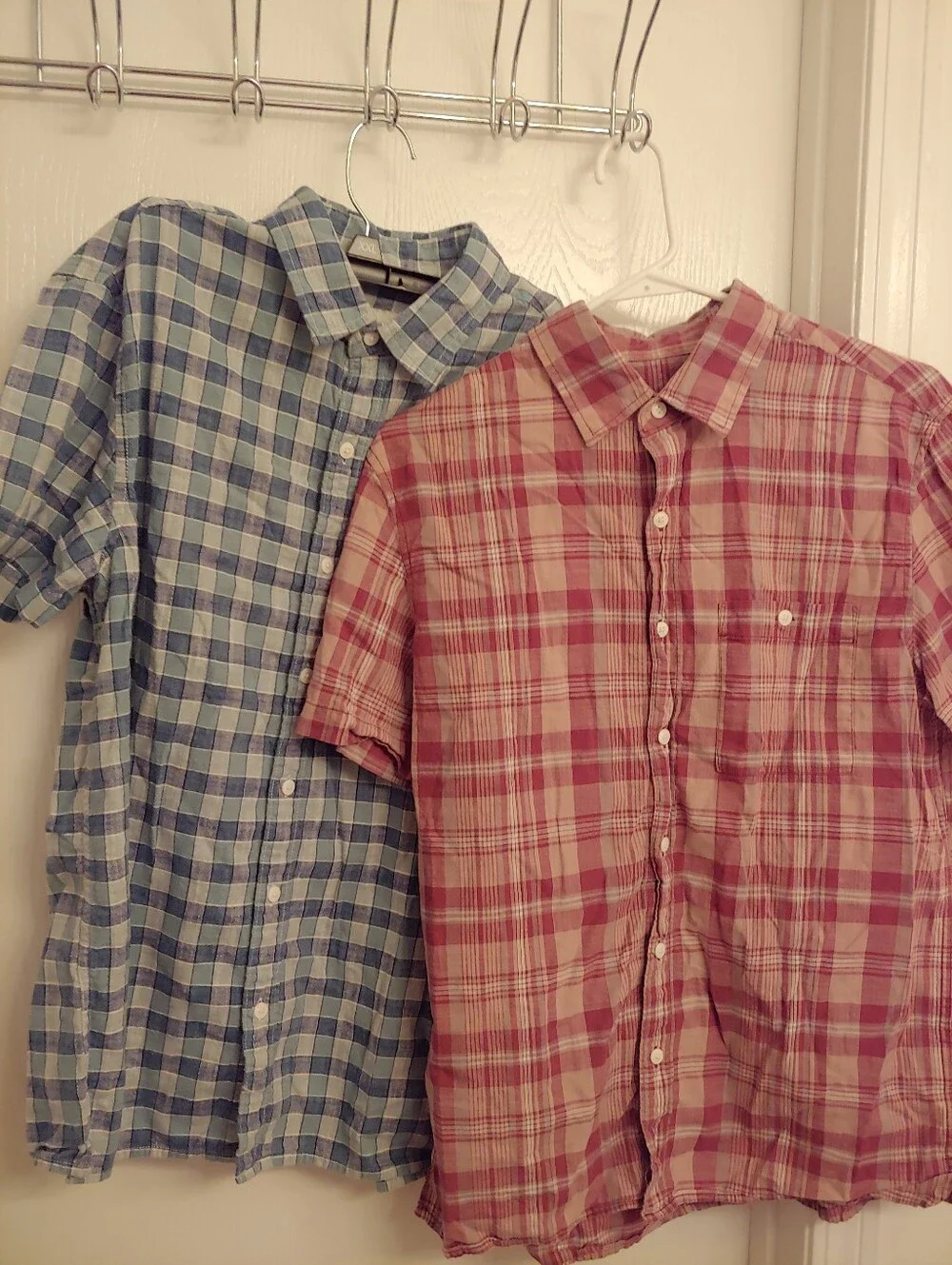 2 Boys American Eagle Plaid T-shirts Size M